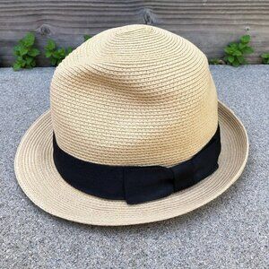 Vintage TURTLE K Paper Fedora Hat Women's XL Beige Sun Protection Cap​​​